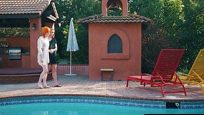 TRANSFIXED - Redhead Trans Shiri Allwood & Jean Hollywood Give Kenzie Anne Oiled Massage With Facial