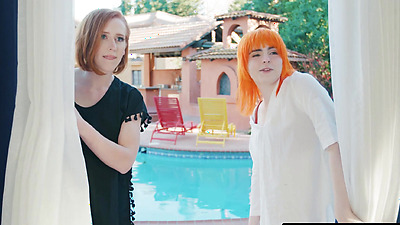 TRANSFIXED - Redhead Trans Shiri Allwood & Jean Hollywood Give Kenzie Anne Oiled Massage With Facial