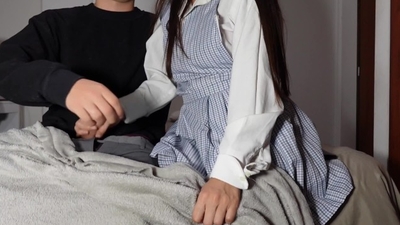 18+ hot student with big boobs having sex on the sly almost got caught