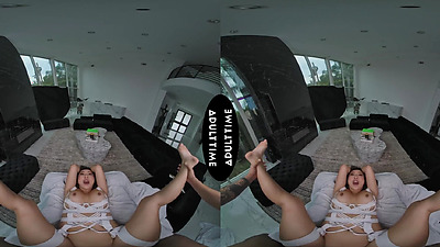 UP CLOSE VR - POV Stacked Penis Hungry Chick Nicole Doshi Titty Fucks You Then Wildly Rides You