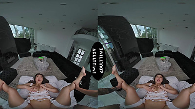 UP CLOSE VR - POV Stacked Penis Hungry Chick Nicole Doshi Titty Fucks You Then Wildly Rides You