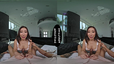 UP CLOSE VR - POV Stacked Penis Hungry Chick Nicole Doshi Titty Fucks You Then Wildly Rides You