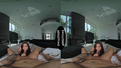 UP CLOSE VR - POV Stacked Penis Hungry Chick Nicole Doshi Titty Fucks You Then Wildly Rides You