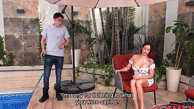 SEXMEX - Busty Colombian Fucks The Pool Cleaner . Anai Love