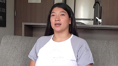 Plumper Asian Latina is titty-fucked after a deep throat blowjob
