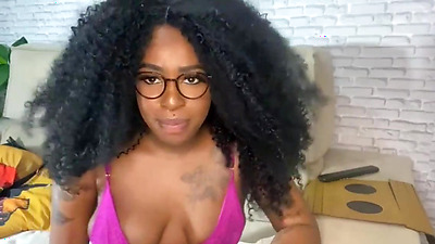 GUIDED HANDJOB JOI - Slutty black babe masturbating her beautiful, grilled pussy wanting milk inside.