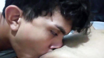 Perverted stepbrother licks delicious pussy of 18 year old Latina stepsister - Russian porn