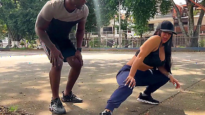 Coach shows his BBC in the park to busty Silvana Lee - Xander Black