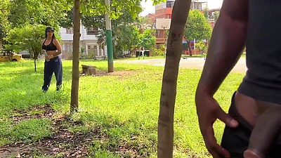 Coach shows his BBC in the park to busty Silvana Lee - Xander Black