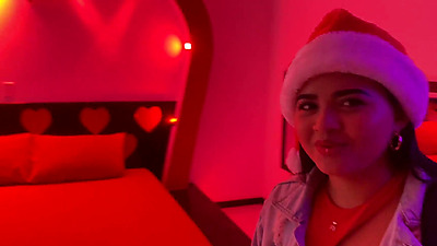 Petite Latina thought she was going to a Christmas photo shoot and ended up making a Christmas porn movie