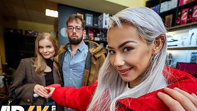 VIP4K. Me and Veronica Leal fucked a fake kinky king’s girl Fibi Euro and played with his balls