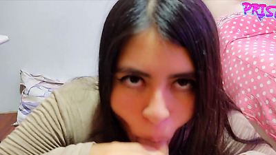 What did I do? Working as a babysitter, I sucked my boss's dick! His wife almost discovered us!