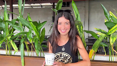 Crazy CUMWALK in STARBUCKS - Blowjob in Public Toilet, Drinking coffee with Sperm