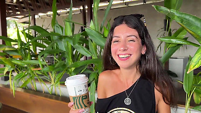 Crazy CUMWALK in STARBUCKS - Blowjob in Public Toilet, Drinking coffee with Sperm