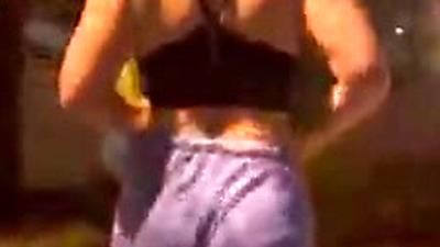 White thot walking around apartment complex fully naked and almost gets caught