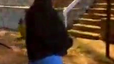 White thot walking around apartment complex fully naked and almost gets caught