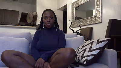 Amateur ebony BBW deepthroating a big shaft gets pumped hard in casting!