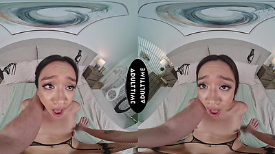 UP CLOSE VR - POV Hot Girl Jade Kimiko Struggles Taking Your MASSIVE Shaft! SHAKING ORGASM CUMSHOT - Petite Deepthroat