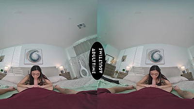 UP CLOSE VR - POV Hot Girl Jade Kimiko Struggles Taking Your MASSIVE Shaft! SHAKING ORGASM CUMSHOT - Petite Deepthroat