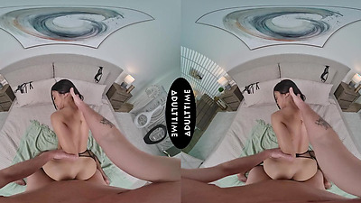 UP CLOSE VR - POV Hot Girl Jade Kimiko Struggles Taking Your MASSIVE Shaft! SHAKING ORGASM CUMSHOT - Petite Deepthroat