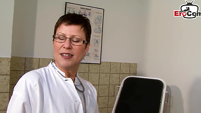 German woman doctor persuades to have sex in the doctor's office
