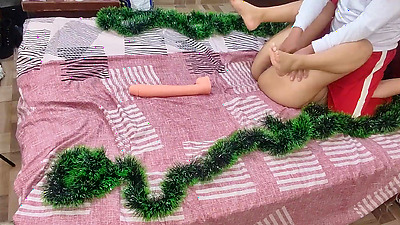 Sucking my big booty stepmother's pussy and arse for Christmas.