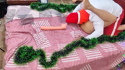 Sucking my big booty stepmother's pussy and arse for Christmas.