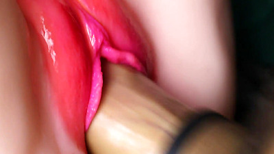 Pink labia and deep orgasm in a tight hole!