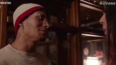 Cap 1/3 Horny stepmom Silvana Lee fucks stepson and neighbor at family Christmas dinner