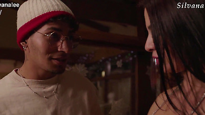 Cap 1/3 Horny stepmom Silvana Lee fucks stepson and neighbor at family Christmas dinner