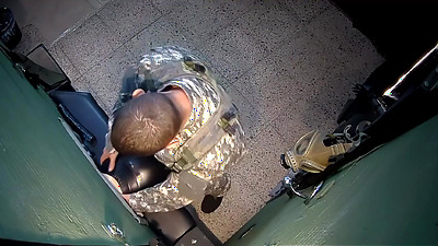 Sexy Brunette Changing BF In Glory Hole