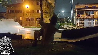 Lots of whoredom caught on the streets of Curitiba during Christmas with Santa in horns