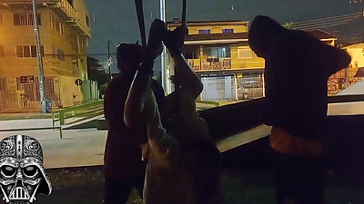 Lots of whoredom caught on the streets of Curitiba during Christmas with Santa in horns