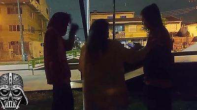 Lots of whoredom caught on the streets of Curitiba during Christmas with Santa in horns