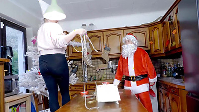 Emmita's Big Tits Bounce in Xmas Kitchen Fuck with Terry's Hard Anal Finish