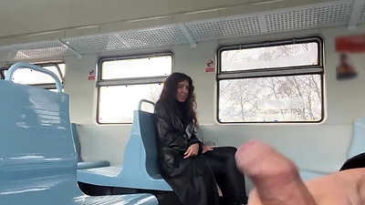 Stranger Helped Me Cum On Public Train And Walks Around Carriages With Cum On Face - CUMWALK