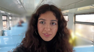 Public Handjob on a train Ends in a Blowjob from a Stranger - Public Cumwalk