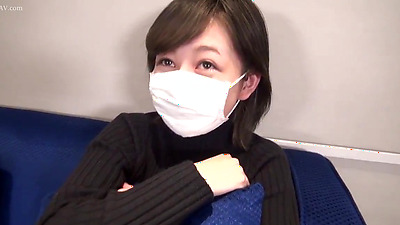 The Japanese woman shows off her huge, black beef curtains.