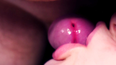 Ultra close up cum in her mouth! She lazy teases cock with lips and tongue, all face covered in cum