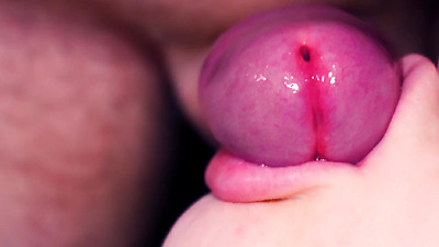 Ultra close up cum in her mouth! She lazy teases cock with lips and tongue, all face covered in cum