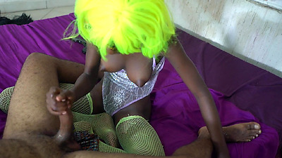 Masturbating shaft with her tits out is her new hobby