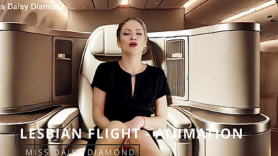 Pussy Masturbation with the flight attendant in 1st class - Animation clone