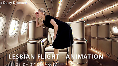 Pussy Masturbation with the flight attendant in 1st class - Animation clone