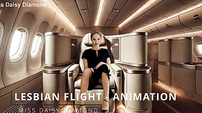Pussy Masturbation with the flight attendant in 1st class - Animation clone