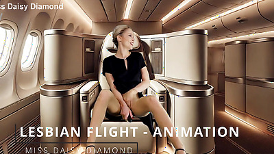 Pussy Masturbation with the flight attendant in 1st class - Animation clone