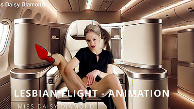 Pussy Masturbation with the flight attendant in 1st class - Animation clone