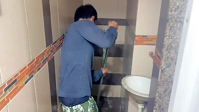 Busty stepdaughter gives new year gift to her perverted old stepdad