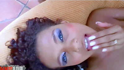 Young black chick Priska Farel gets her butt fucked hard