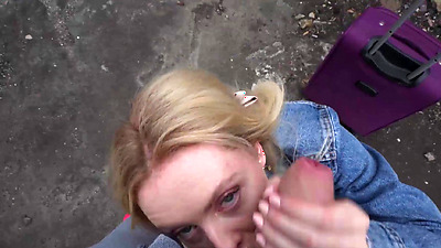Public Agent Big booty big tits blonde Ruby Lee public sex pov blowjob