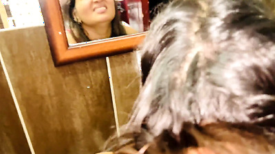 I spy on my stepmother when dad is away from home. We fuck in the bathroom. latin vanessa